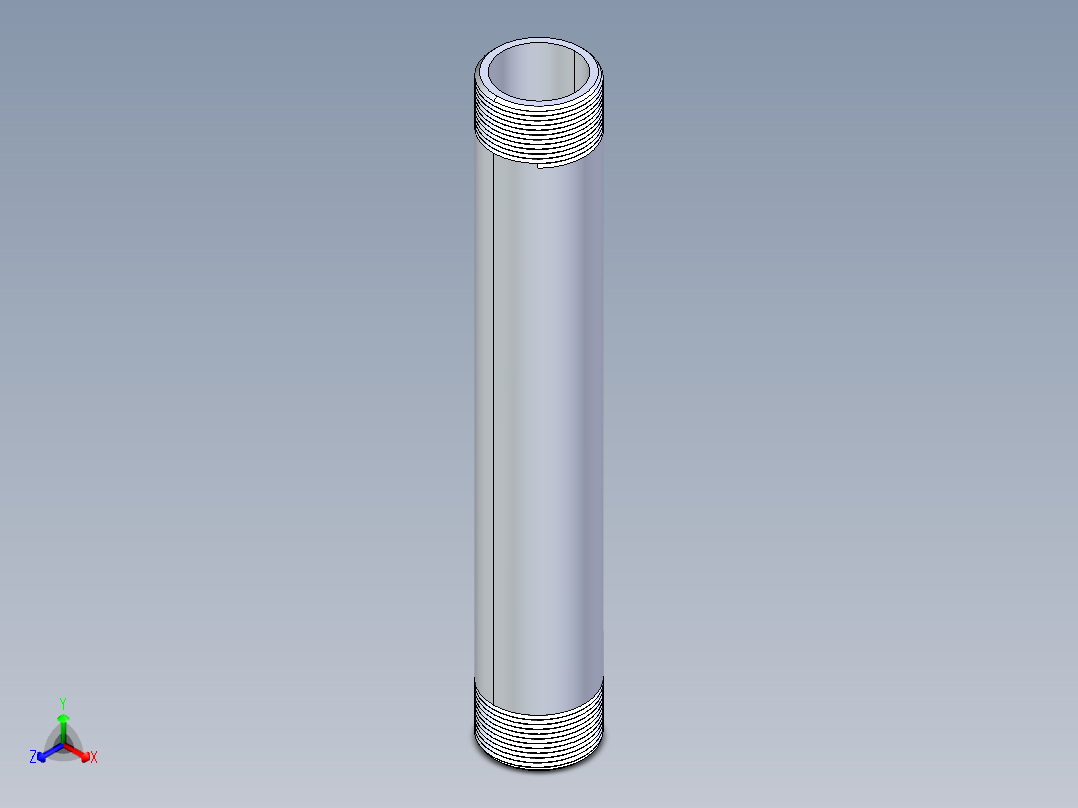聚氯乙烯配件33-Sch80_Nipple_MPTxMPT_861-221_1.5in x 12in主视图