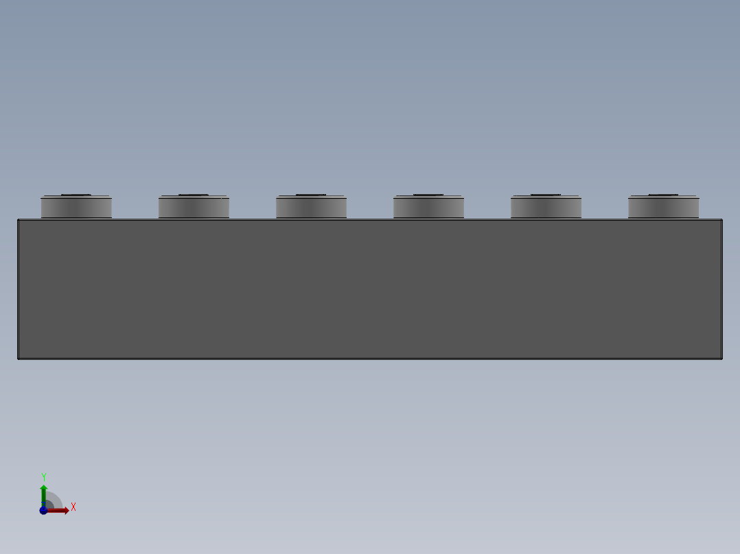 乐高套装 4421基本积木-300901 White Brick 1 x 6.SLDPRT前视图