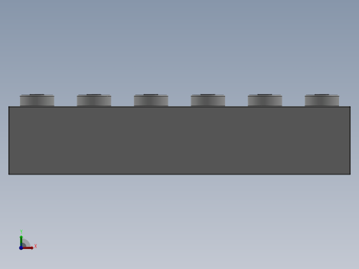 乐高套装 4421基本积木-300901 White Brick 1 x 6.SLDPRT前视缩略图