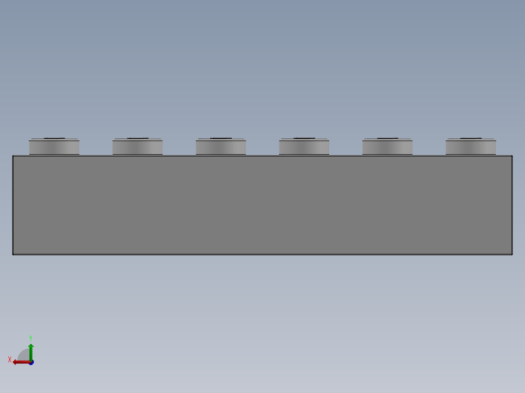乐高套装 4421基本积木-300901 White Brick 1 x 6.SLDPRT后视图