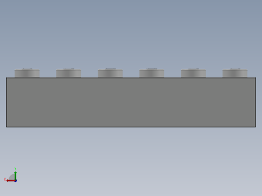 乐高套装 4421基本积木-300901 White Brick 1 x 6.SLDPRT后视缩略图