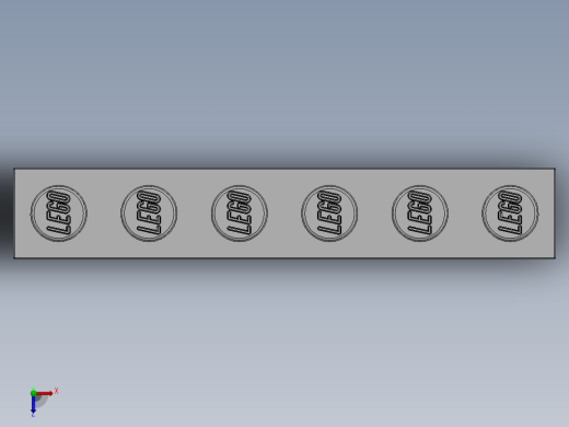 乐高套装 4421基本积木-300901 White Brick 1 x 6.SLDPRT俯视缩略图