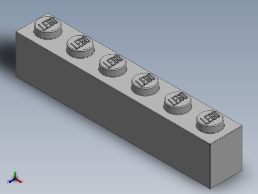 乐高套装 4421基本积木-300901 White Brick 1 x 6.SLDPRT正等轴测缩略图