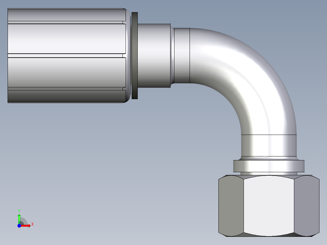 CF46系列-24°锥卡套轻型90°前视图