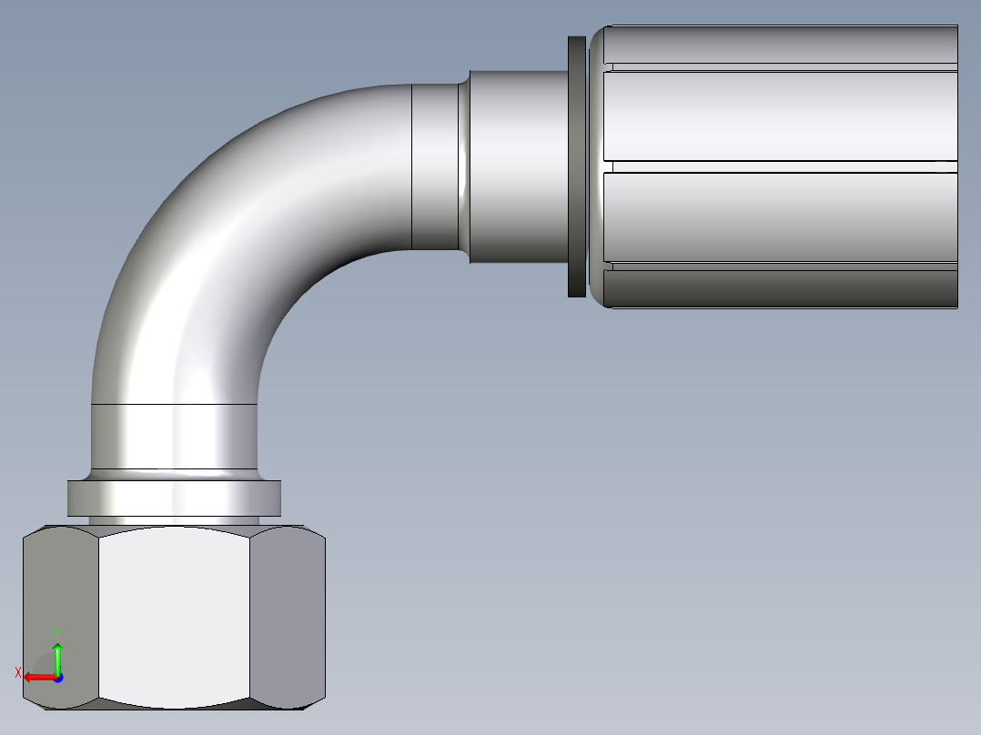 CF46系列-24°锥卡套轻型90°后视图