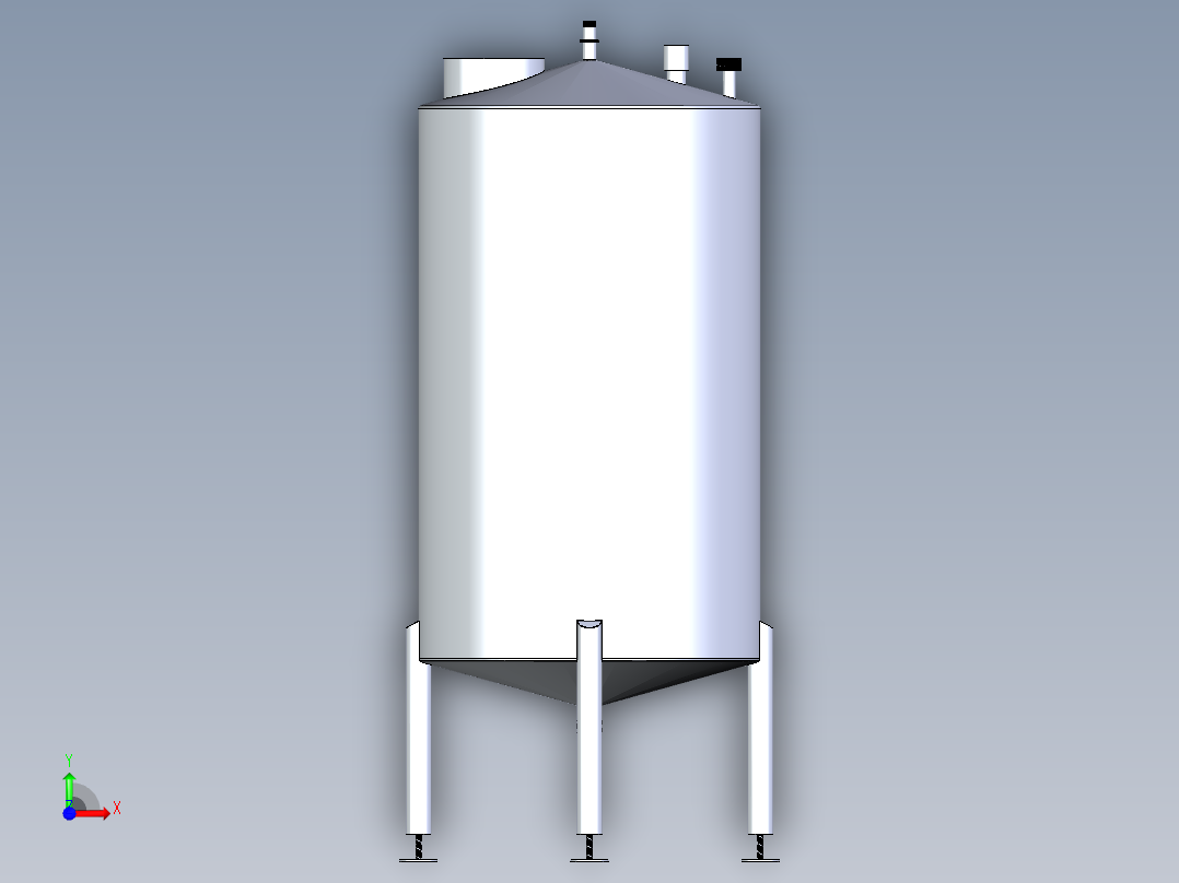 B3003619-植物油储存罐前视图