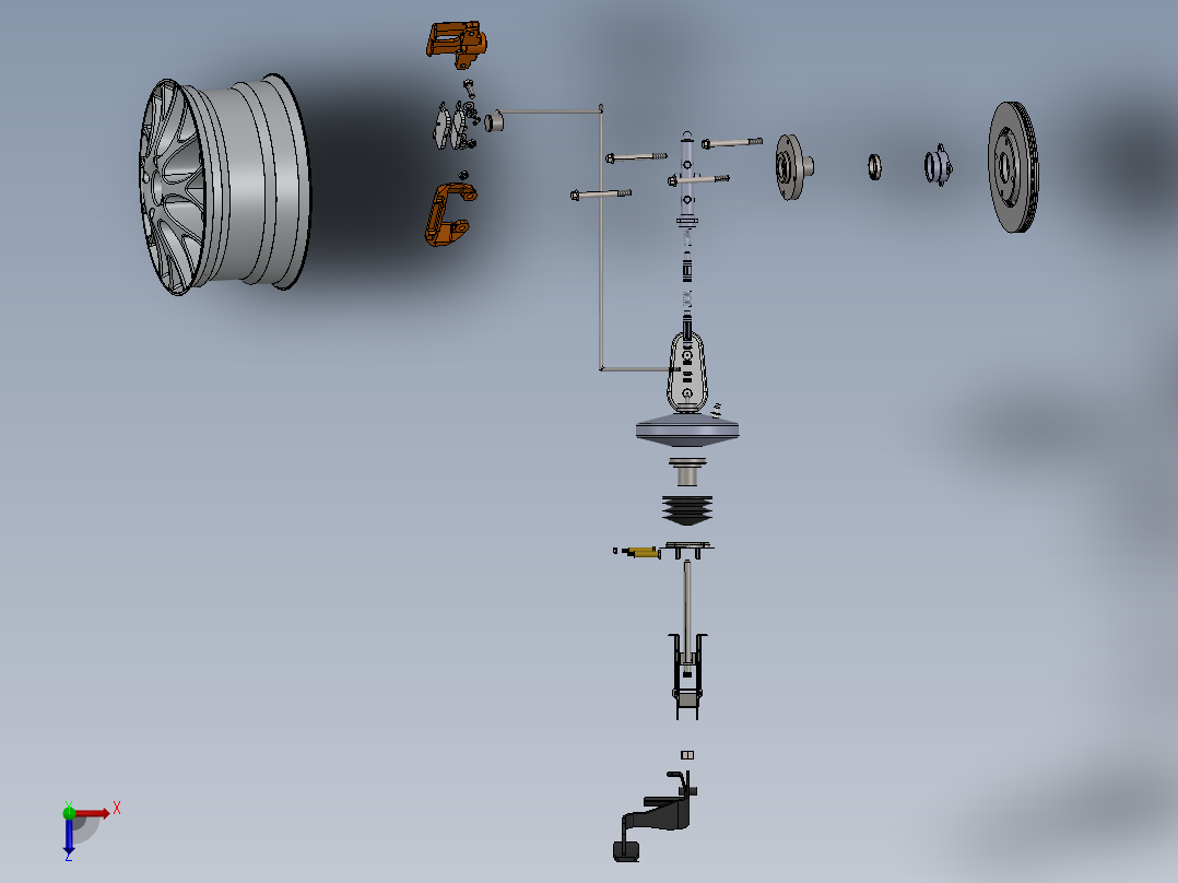 刹车系统(20)俯视图