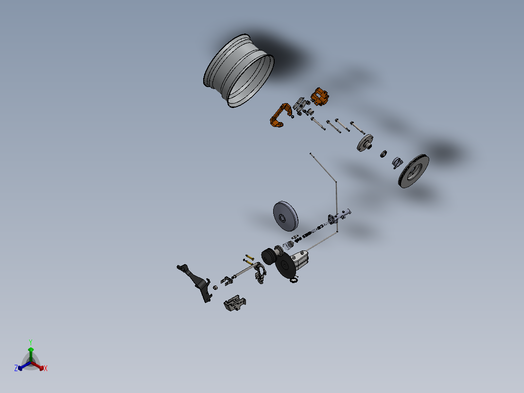 刹车系统(20)正等轴测图