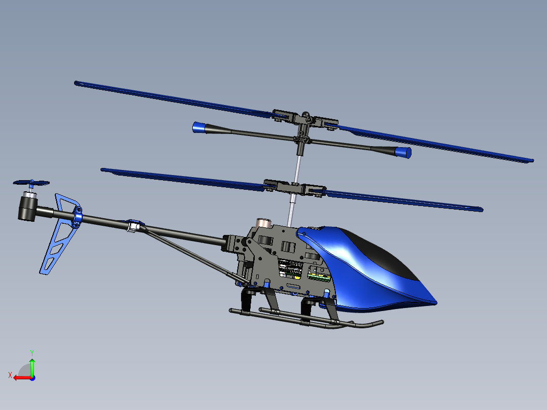 遥控直升机后视图