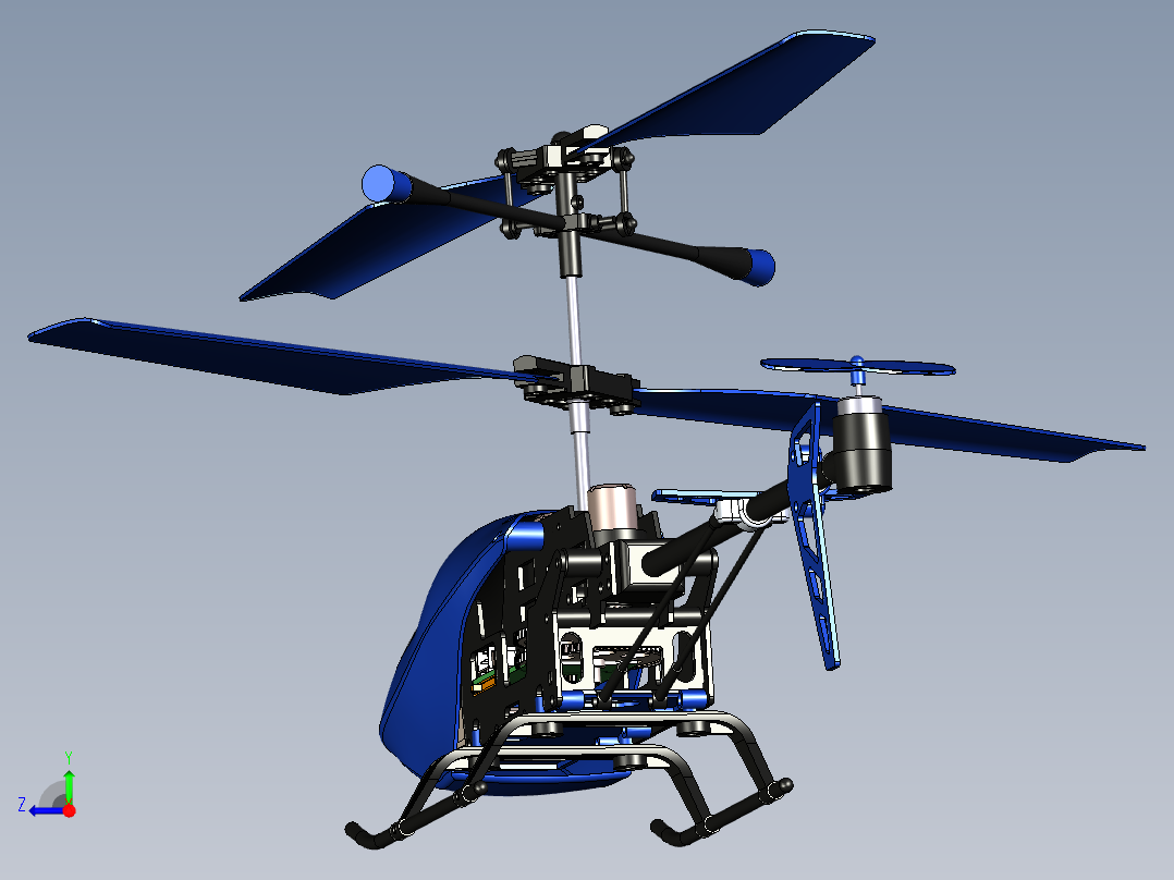 遥控直升机右视图