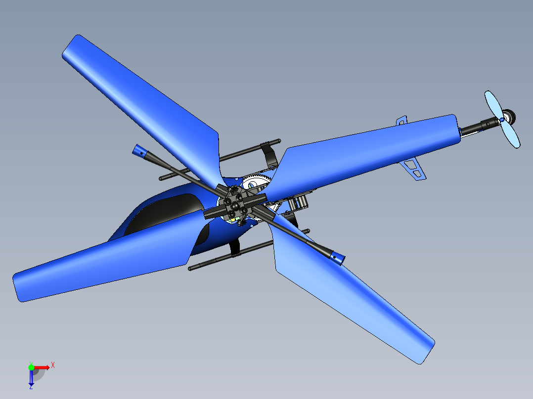 遥控直升机俯视图