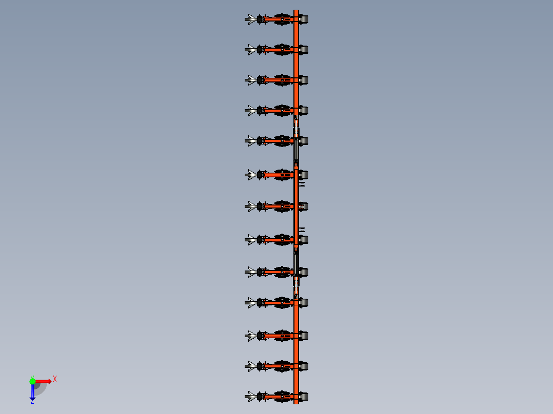 B2004147-S3D 松土机和耕作设备俯视图