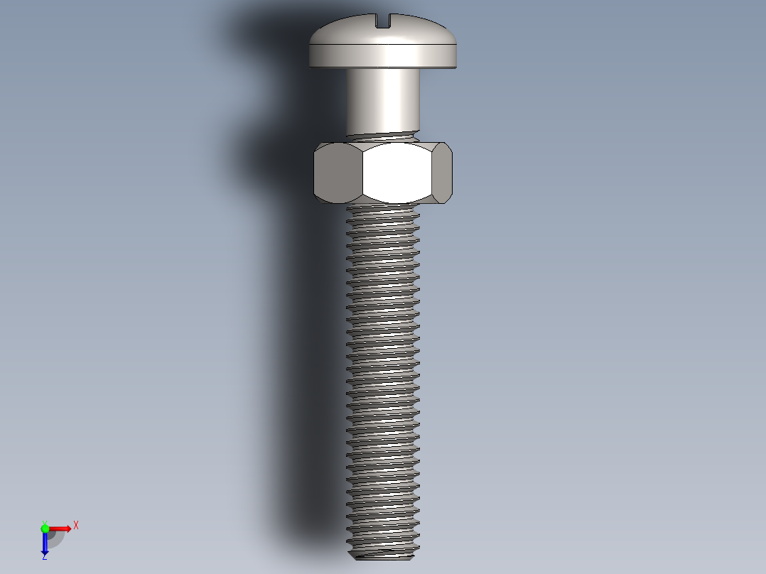 M6 x 1.0螺母和螺栓俯视图