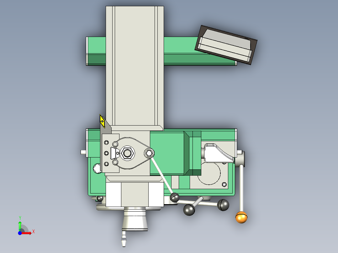 车床刀架机构与数显部分设计前视图