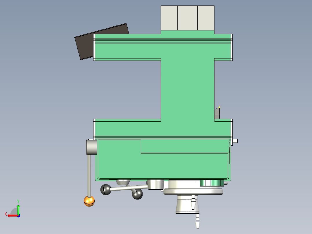 车床刀架机构与数显部分设计后视图