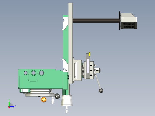 车床刀架机构与数显部分设计左视缩略图