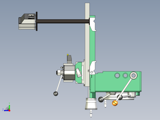 车床刀架机构与数显部分设计右视缩略图