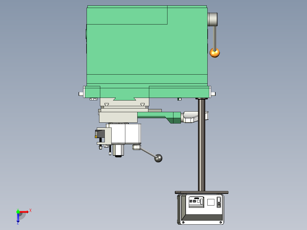 车床刀架机构与数显部分设计俯视图