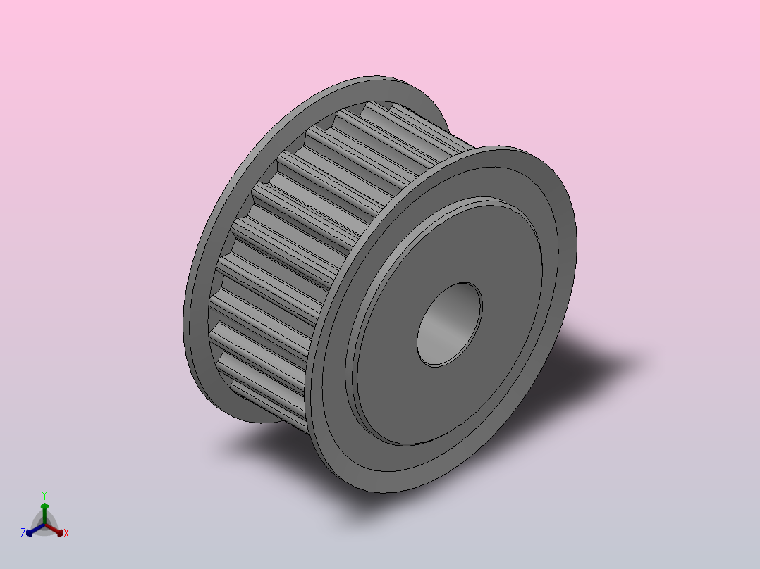 标准型半圆弧形齿同步带轮S5M型_SS5MHC-24-15-dc10-A正等轴测图