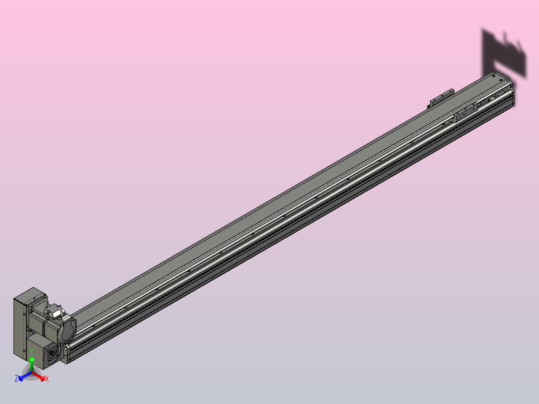 MT75BT半封闭皮带滑台[MT75BT.L80.1200.LU.P40.C3]主视图