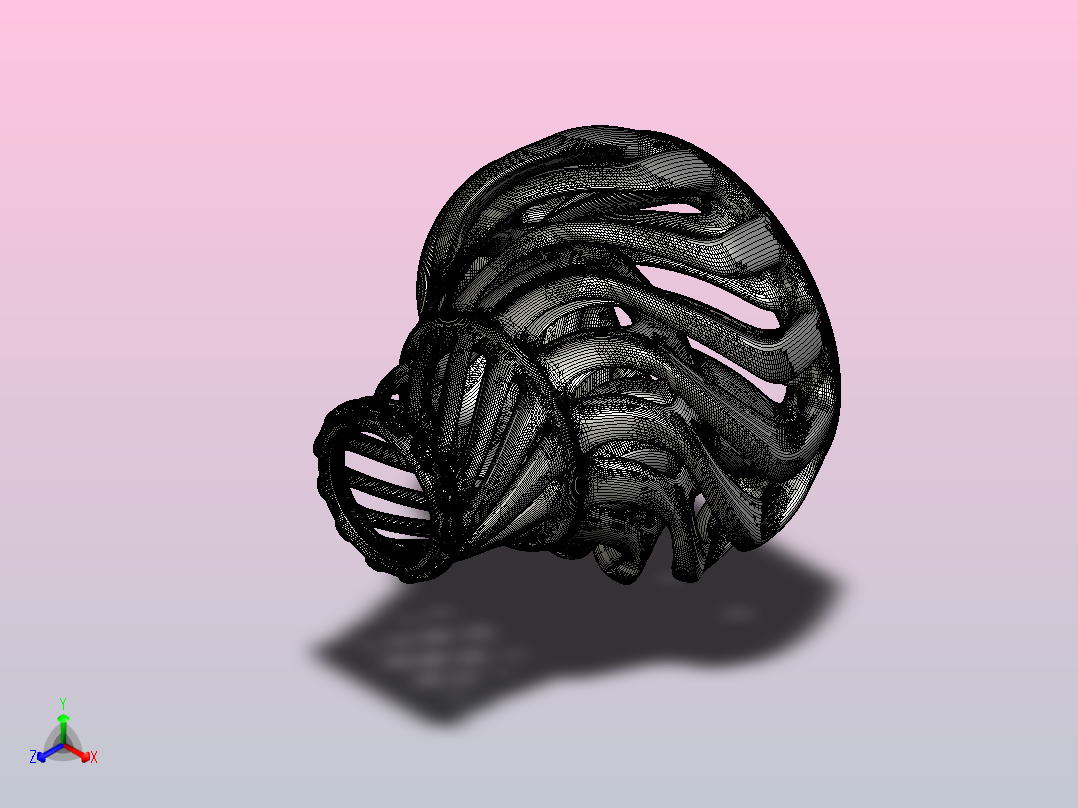 涡环花瓶主视图