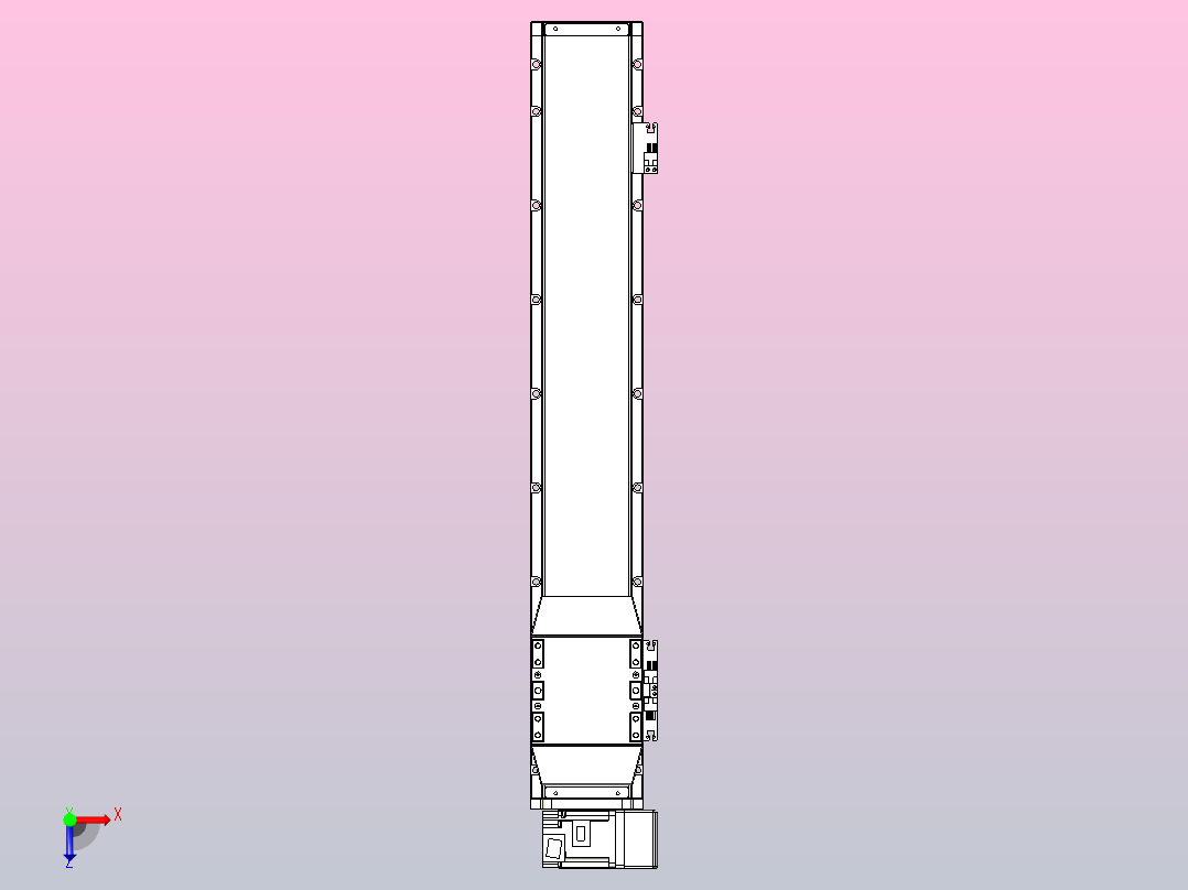 机器人皮带驱动直线轴TPA-GCB-120-P70-L550-RU-M20-N3俯视图