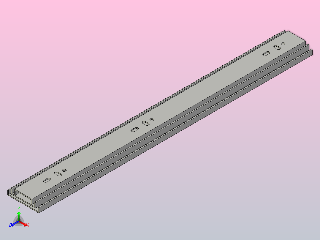 3节45宽标准滑轨[DSNTN45-400-A]抽屉滑轨主视图