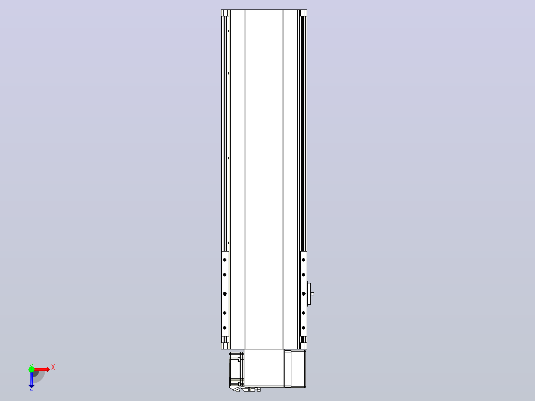 皮带直线轴半封闭可选导轨TPA-HNB-202D-140-L450-RP-Y-P75-N3俯视图