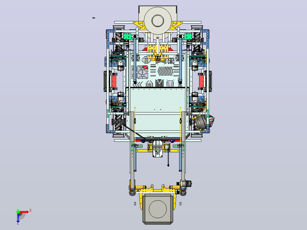 2019年机甲大师赛Robomaster工程机器人3D图纸 STP格式俯视图