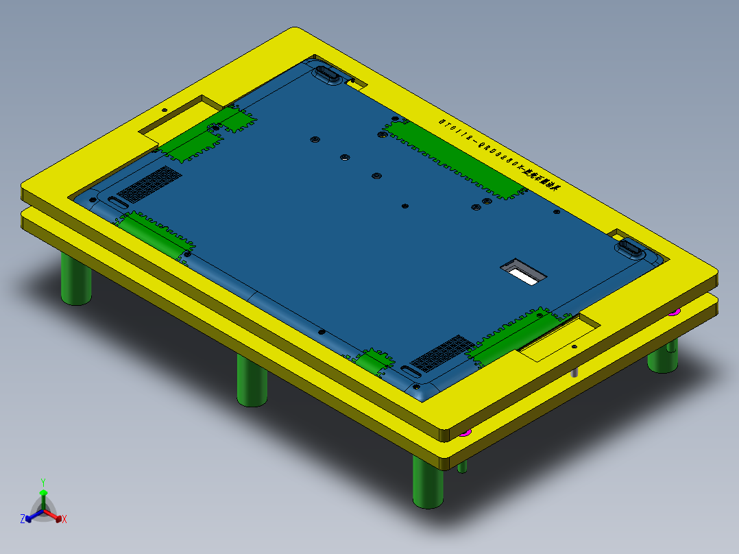 石墨片组装夹具（sw16可编辑+工程图）正等轴测图