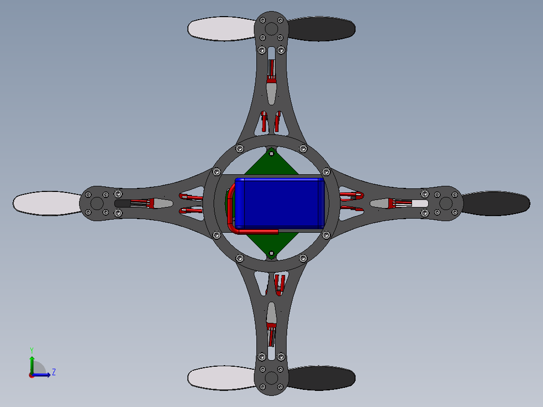 B31-四旋翼无人机设计模型图左视图