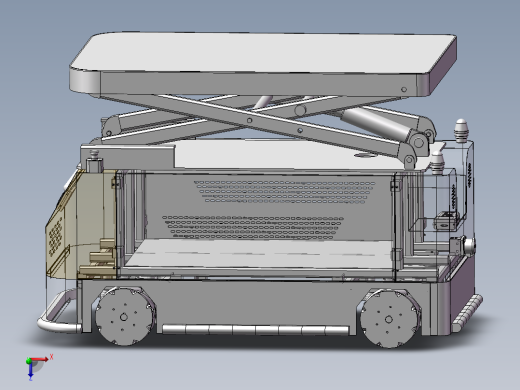 液压剪刀式提升机AGV小车3d图纸麦克纳姆轮AGV提升机器人3D图纸