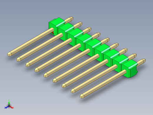 彩色公头100mil（2.54mm）系列-DS1021_green_1x09p_100mil_Type5_rev1.0