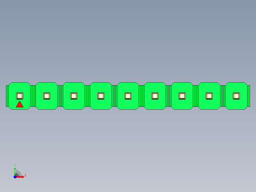 彩色公头100mil（2.54mm）系列-DS1021_green_1x09p_100mil_Type5_rev1.0前视缩略图