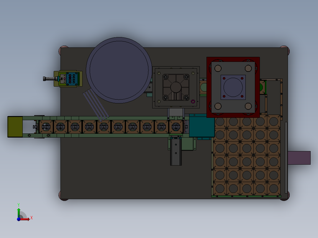 JX582-自动铆钉机三维SolidWorks建模参考资料前视图