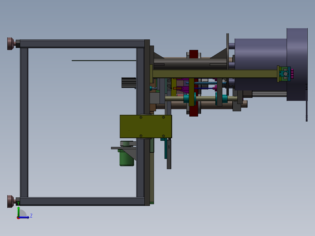 JX582-自动铆钉机三维SolidWorks建模参考资料左视图