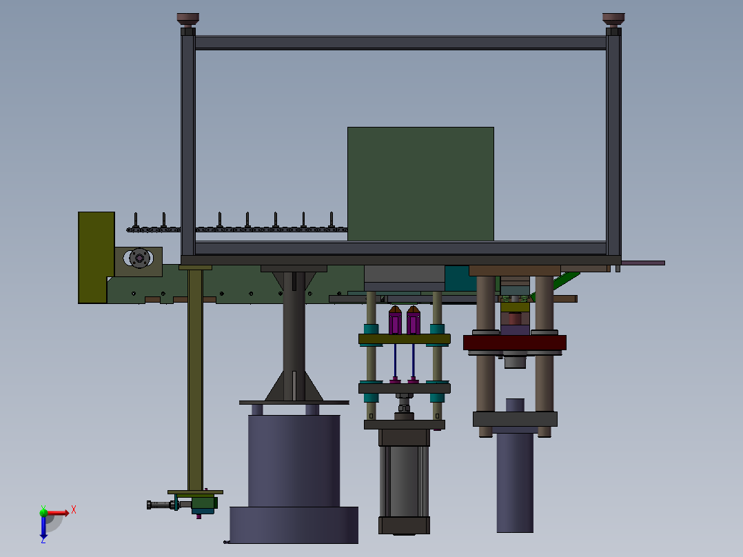 JX582-自动铆钉机三维SolidWorks建模参考资料俯视图