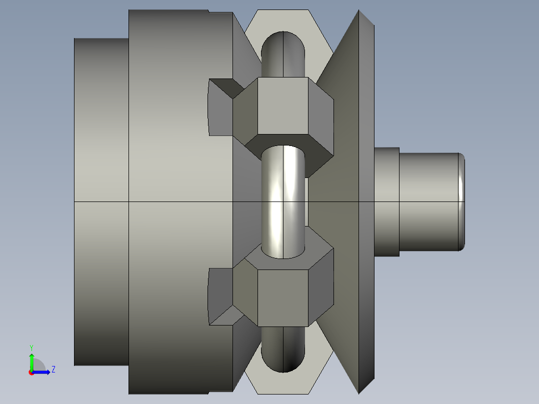 中心夾持座2334(A)-3D多系列多零件图纸模型左视图