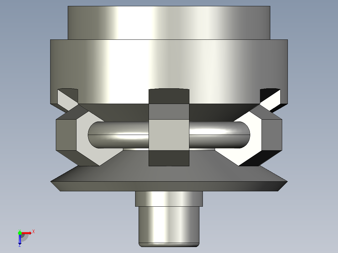 中心夾持座2334(A)-3D多系列多零件图纸模型俯视图