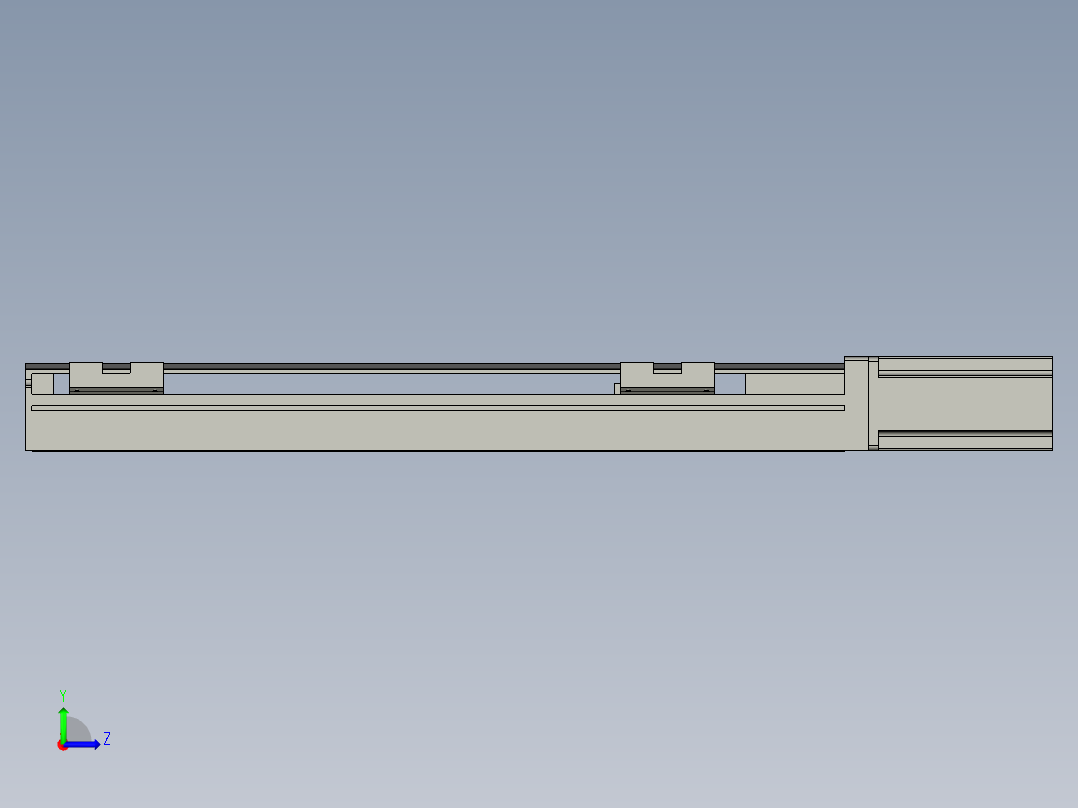 直线模组LHA6-S350-M-200W(16丝杆)设计图纸左视图