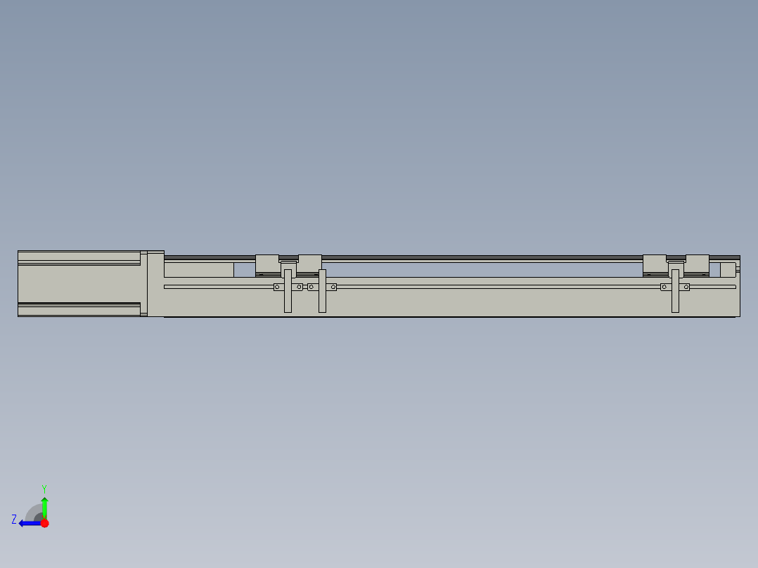 直线模组LHA6-S350-M-200W(16丝杆)设计图纸右视图