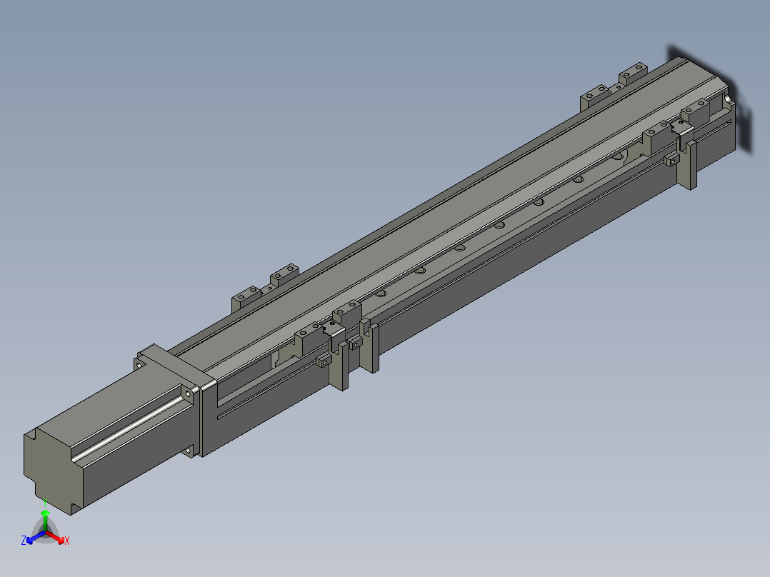 直线模组LHA6-S350-M-200W(16丝杆)设计图纸正等轴测图