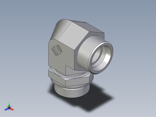 卡套式工业通用硬管接头EO_Adjustable_Locknut_elbow_WEE30SMOROMDCF正等轴测缩略图