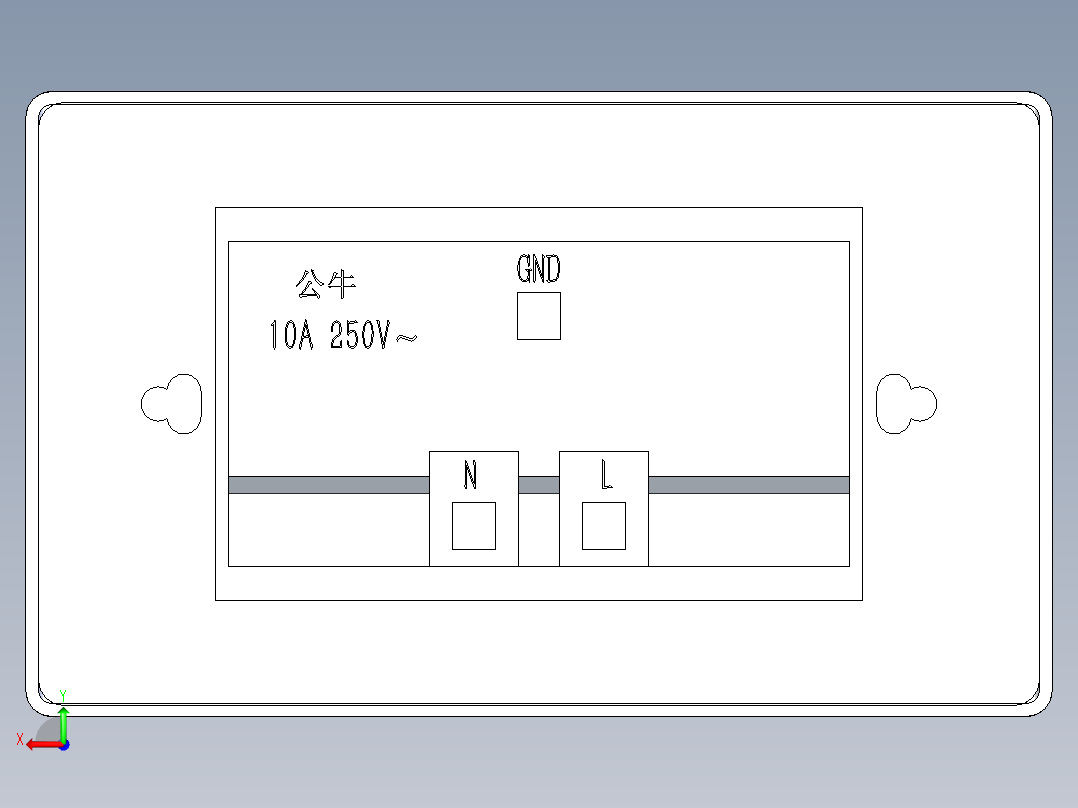 公牛两位插座 SW STP后视图
