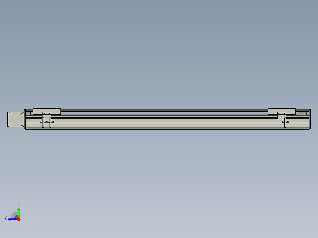 直线模组WG-LHB12-S900-L(B)设计图纸右视图