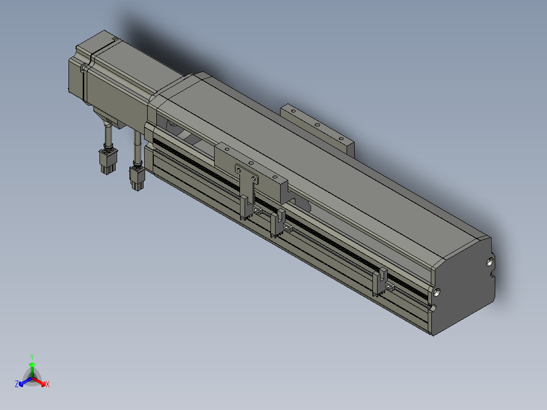 东锦丝杆传动-直线滑台模组DH85-C-L10-S150-BC-P400W-C3正等轴测图