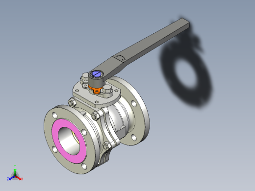 管道手动球阀-水管开关阀-手动阀门User Library-md52c150dn80-1正等轴测缩略图