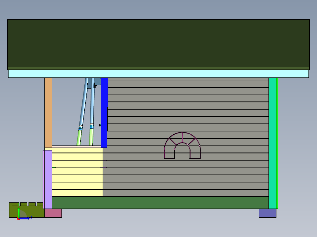 微缩木质中国风模型拼装小房子左视图
