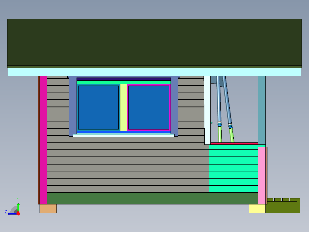 微缩木质中国风模型拼装小房子右视图