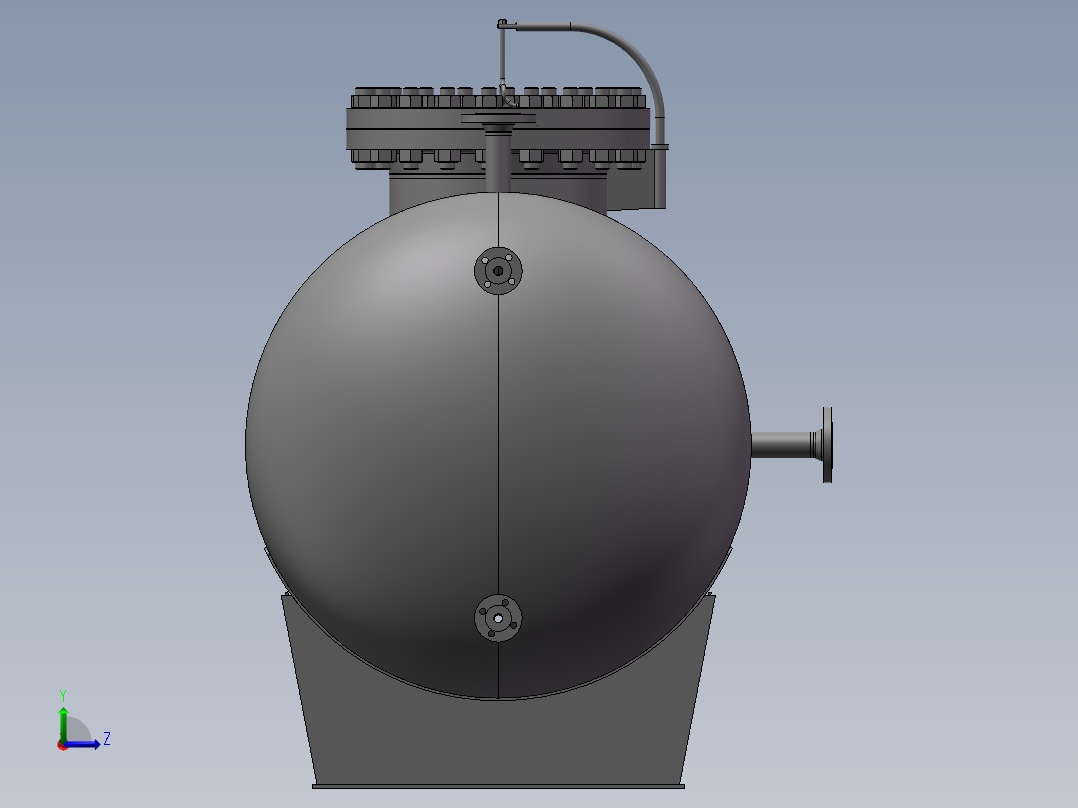 液氮储罐模型左视图